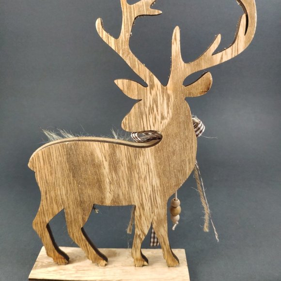 Vintage Pair of Mismatched Reindeer With Antlers 10.75" - Picture 7 of 15